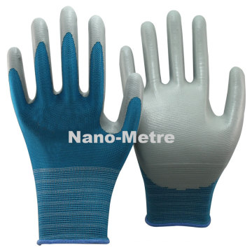 NMSAFETY neueste Art von Polyester-Liner beschichtete Nitril auf Palm-Handschuhen